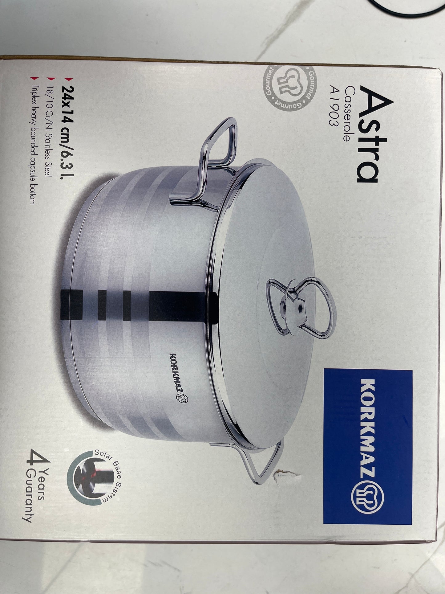 6.3L Korkmaz 24x14 stainless steel pot