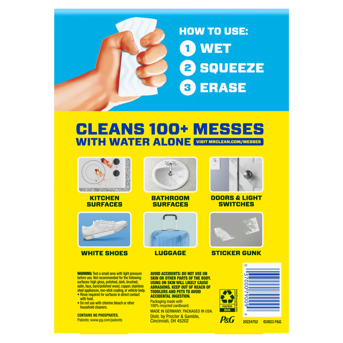 Mr. Clean Magic Eraser Sponge All Purpose Cleaner Cleaning Scrubber Wall Cleaner Original - 6ct