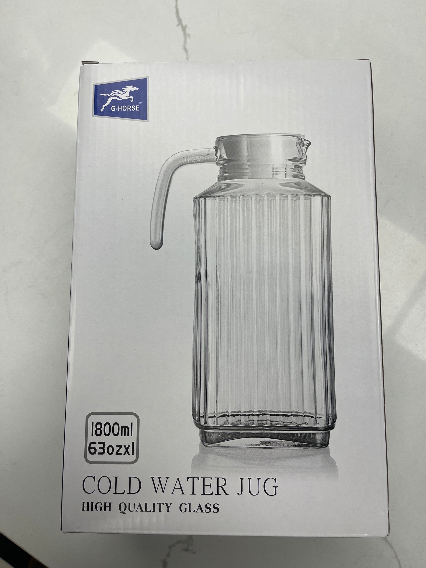 Cold water jug, high-quality glass