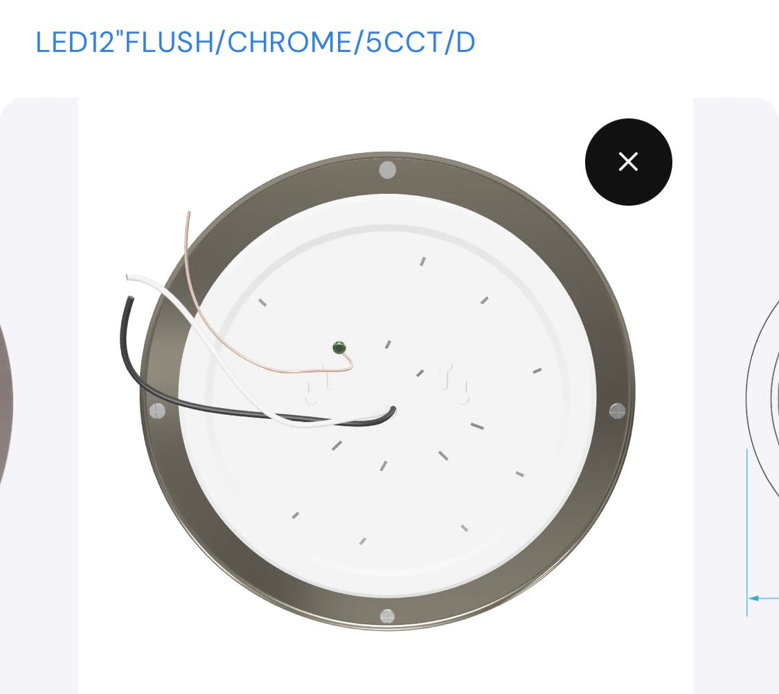 Luxrite LR23281 12” LED chrome Ring fixture