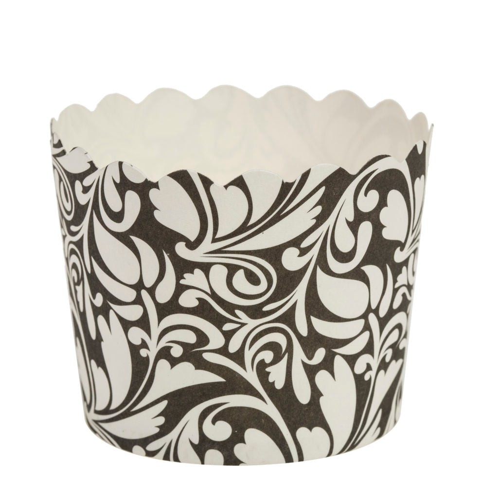 Scalloped black/white design Small Baking Cups (20 Count)
