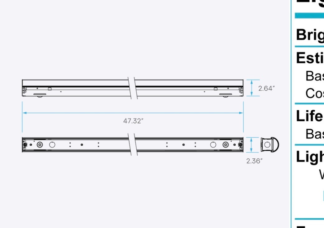 Luxrite LR25185 4 feet LED Fixture