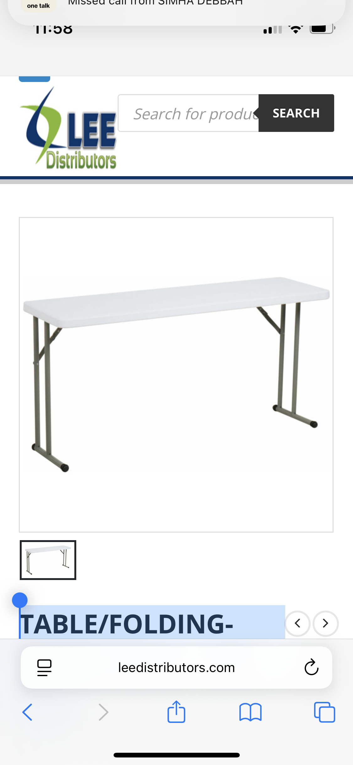 TABLE/FOLDING-PLASTIC H.D. – 18 x 72