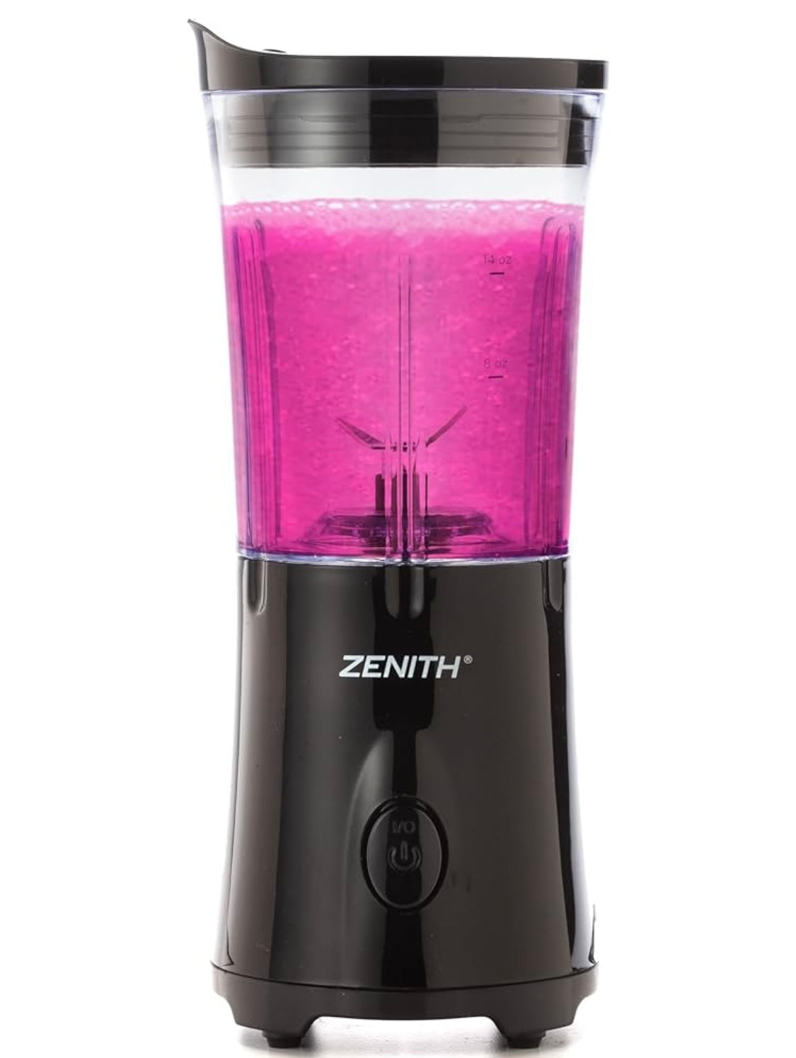 Zenith Portable Blender for Shakes and Smoothies with 14 Oz BPA Free Travel Cup and Lid, Durable Stainless Steel Blades for Powerful Blending Performance, Black