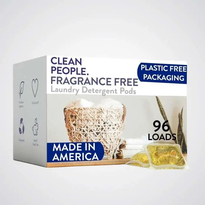 Clean people 96 loads, fragrance, free laundry detergent pods 