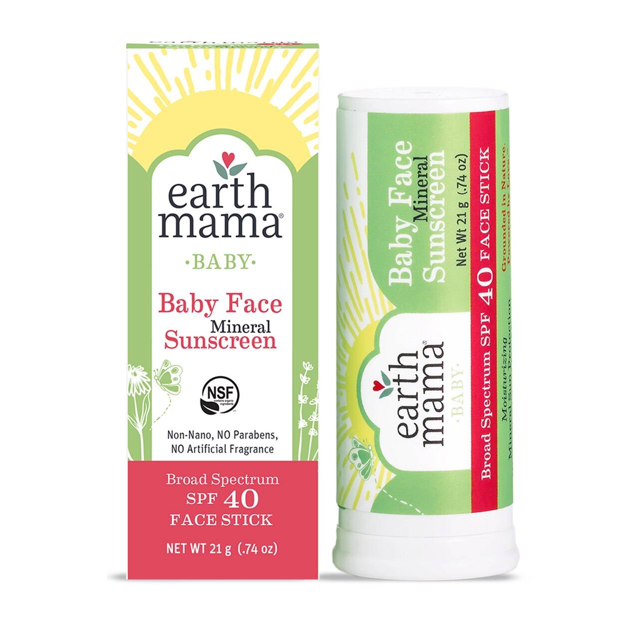 Earth, mama, baby face sunscreen