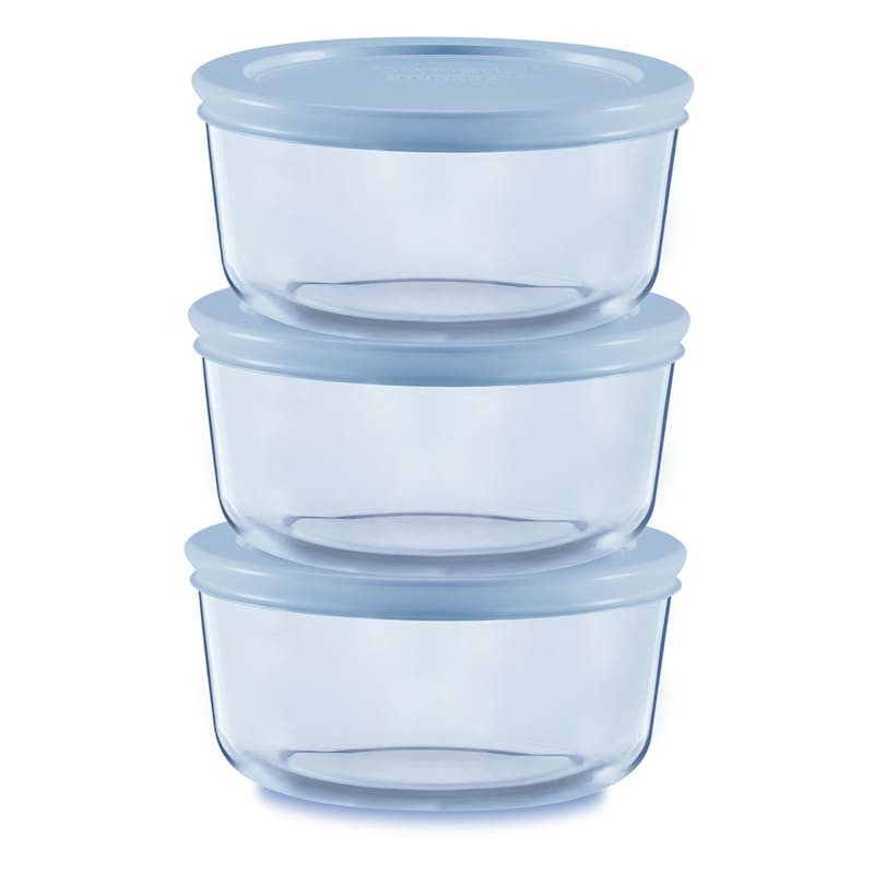 Pyrex simple store six pack blue cover