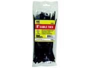 8" Cable Ties 100pc Black