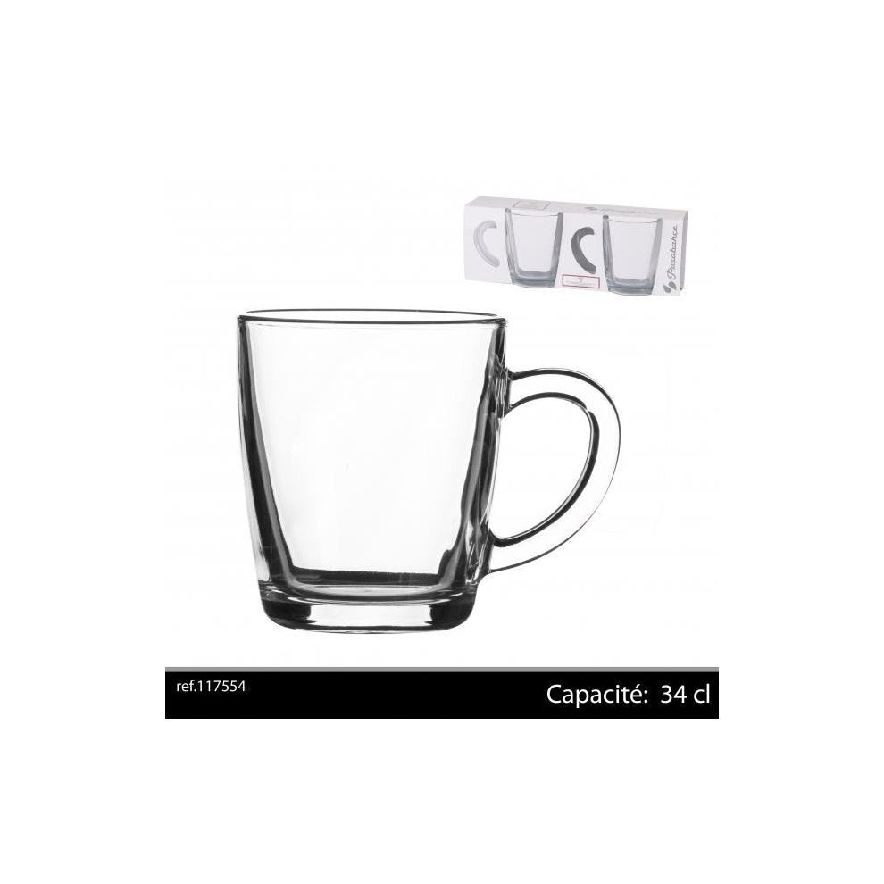 Pasabahce Clear Mugs 2pc