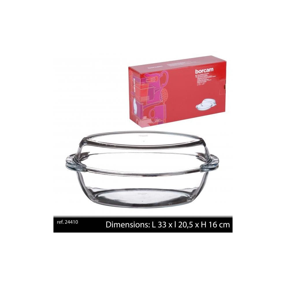Glass Casserole W/Cover 63oz