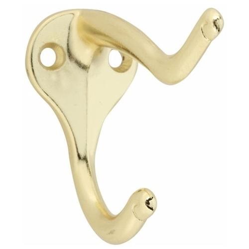 Coat & Hat Hook Brass 2pc