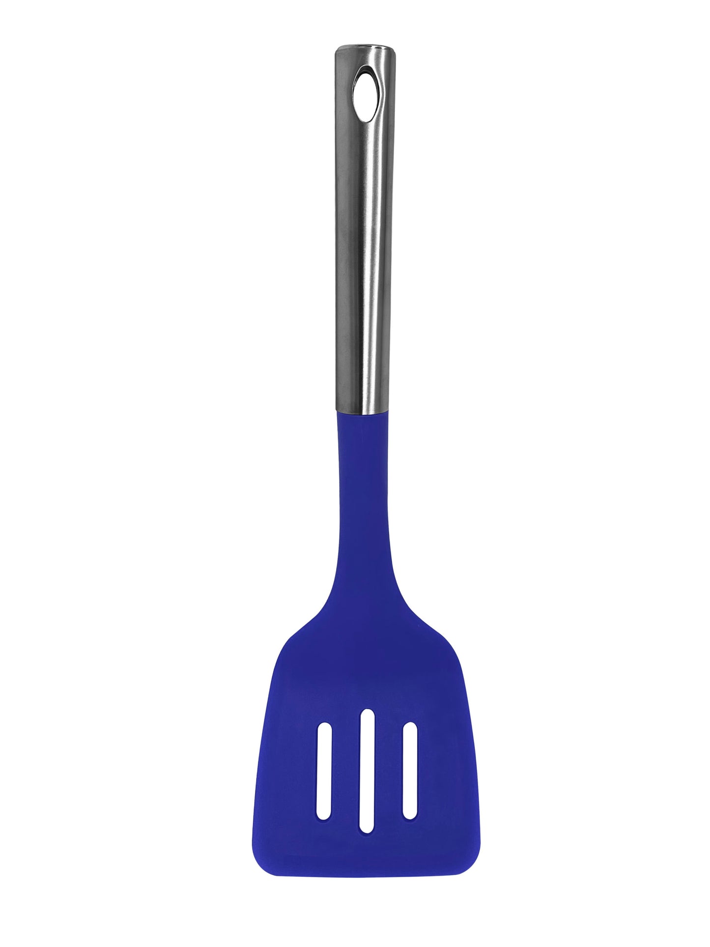 Nylon Utensils, Slotted Turner, SS Handle, Blue, 13.5"