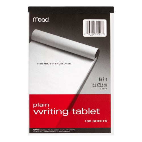 Plain Writing Tablet 6x9"