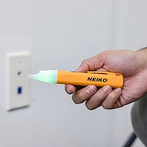 NEIKO 40524A Electrical Tester, Non Contact Voltage Tester, AC Voltage Detector, 50/60Hz Circuits, Dual Range 12V-48V / 48V-1000V, Electric Tester Pen, Electricity Tester Tool, Audio & LED Indicator