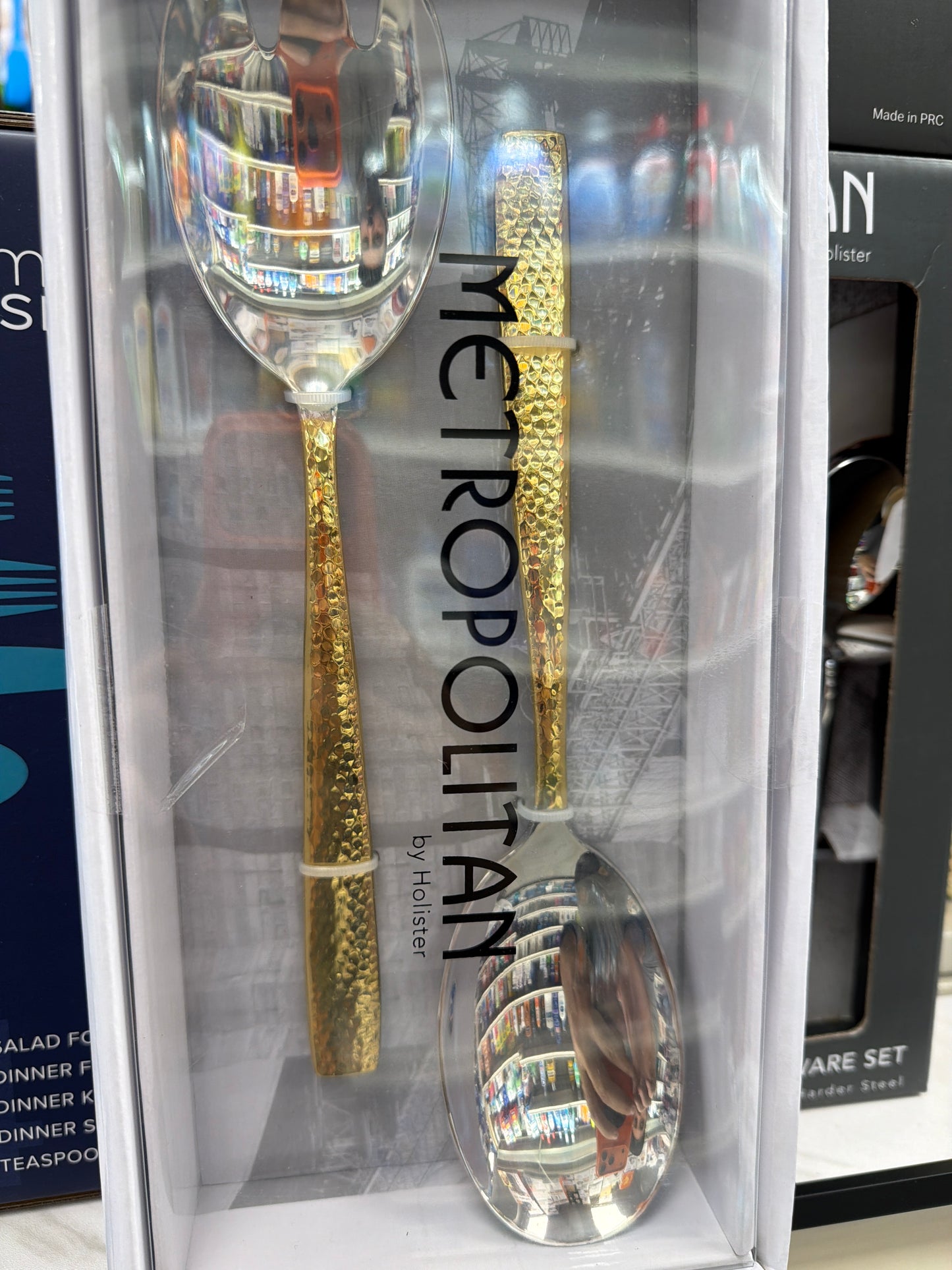 Metropolitan serving Spoons Gold