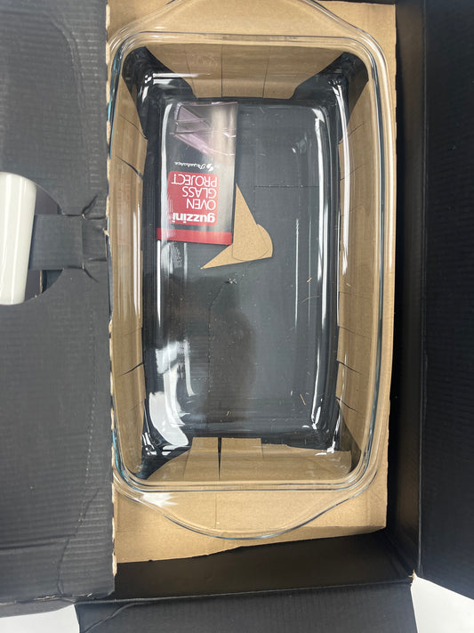 Italian design glass casserole with lid spoon set