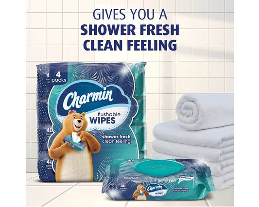 Charmin Flushable Wipes, 2 packs, 40 Wipes Per Pack, 80 Total Wipes