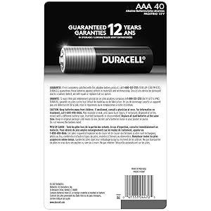 Duracell CopperTop AAA Alkaline Batteries - Long Lasting, All-Purpose Triple A Battery for Household and Business 40 Count