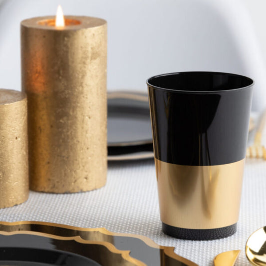12oz Tumblers Prime Collection Black/Gold Band