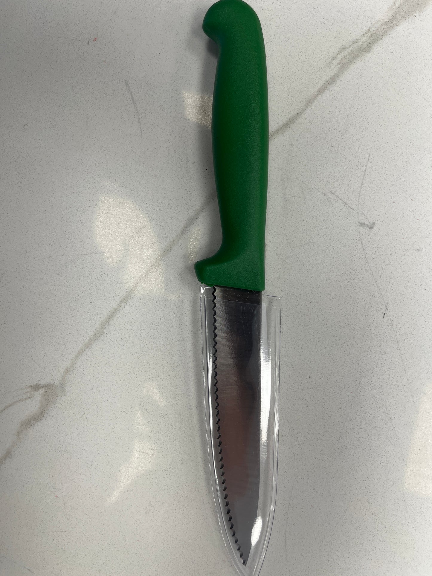 4.75" Green Serrated Knife