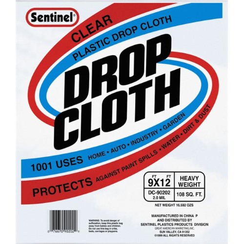 Clear Drop Cloth 9'X12' 2.0Mil