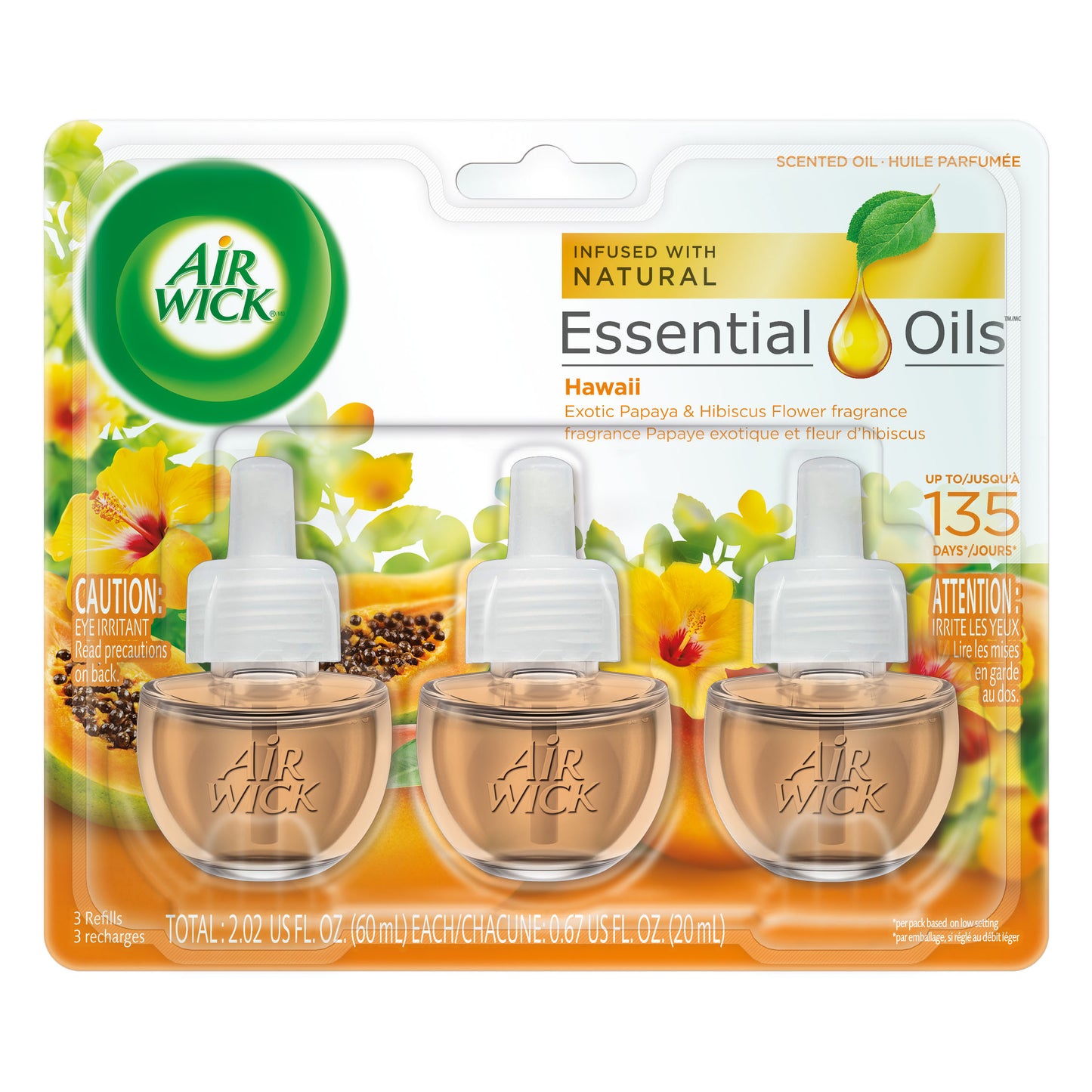 Airwick essential oils orange refills three pack