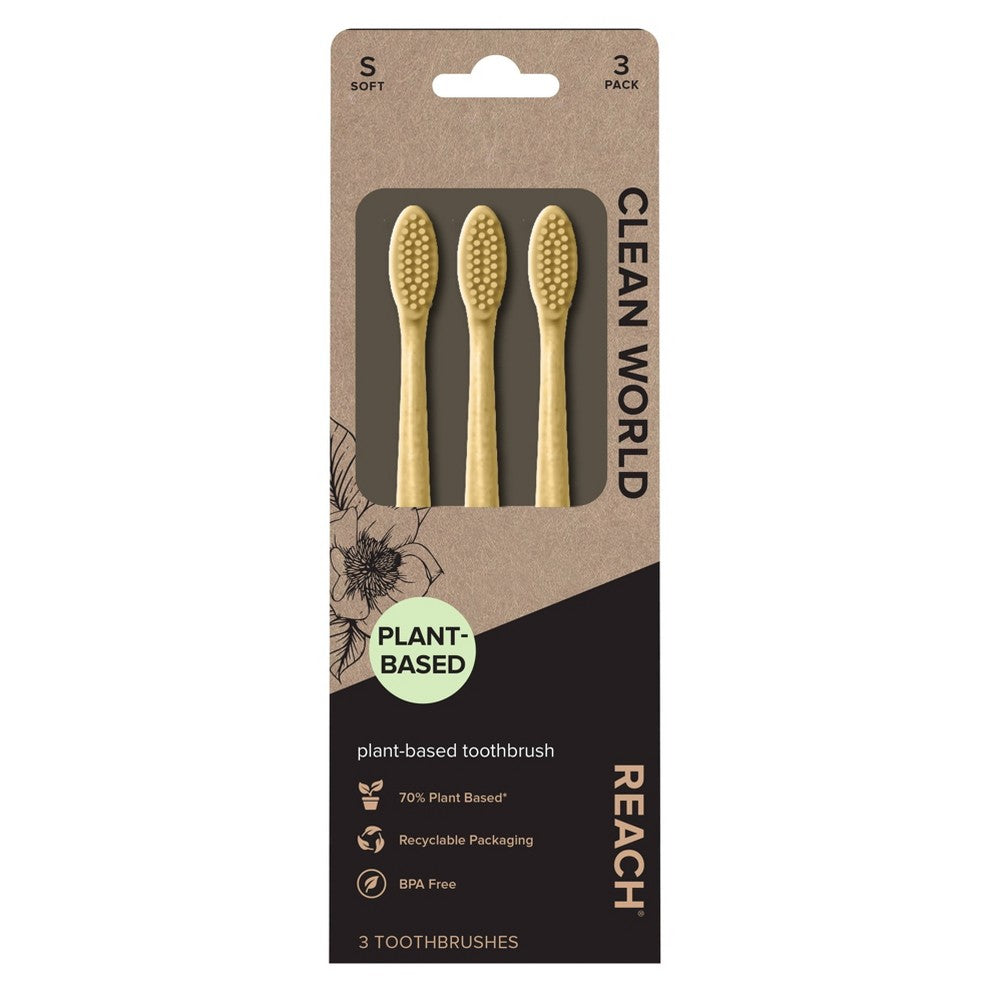 Plant-based reach toothbrushes