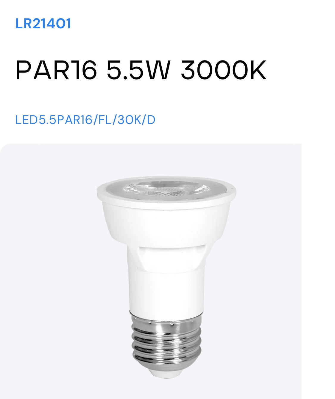 LR21401 LED PAR16 5.5W 3000K