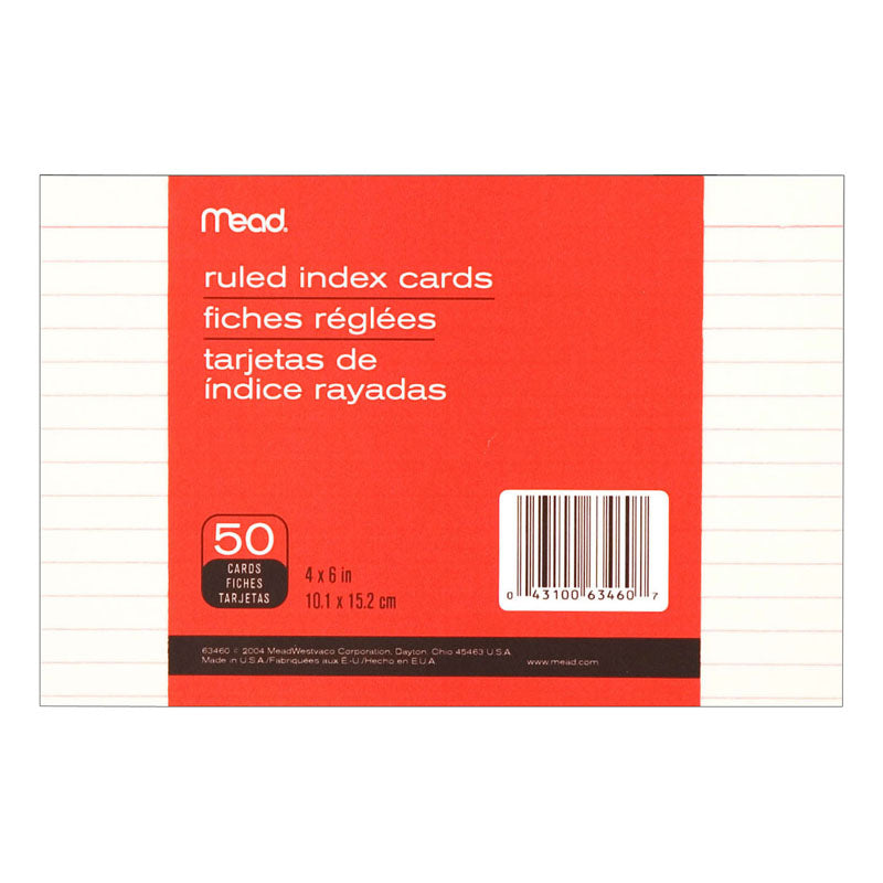 Ruled Index Cards 4"x6"