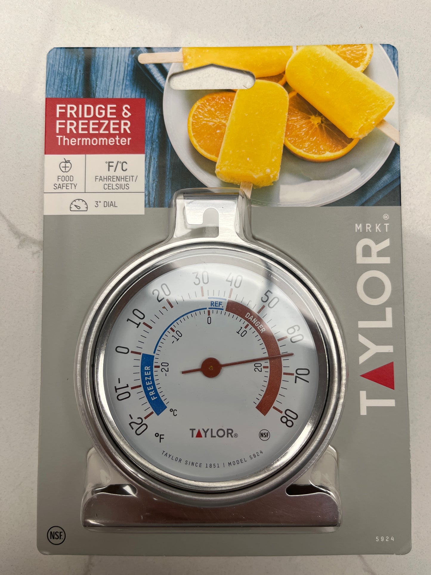 Fridge and freezer thermometer