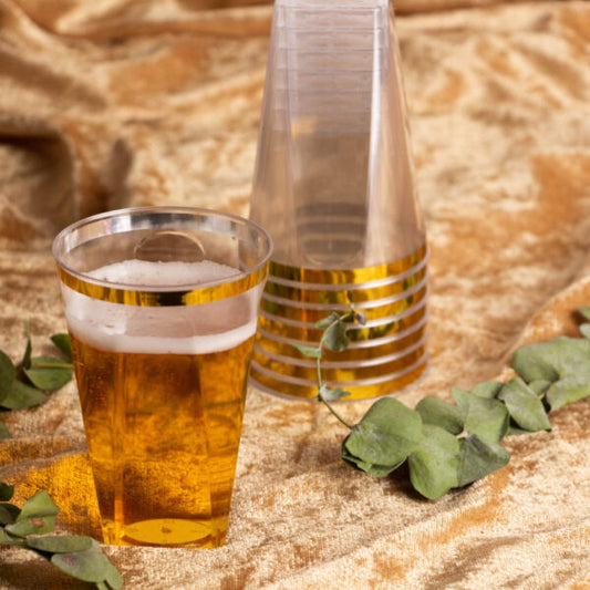 10oz Square Gold Rim Tumblers (20 Count)