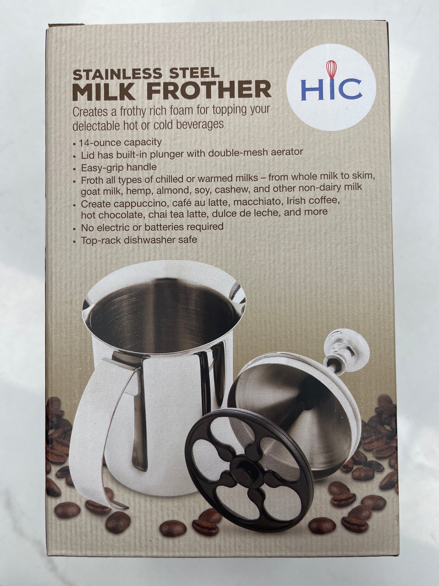 Milk, froth or stainless steel cup