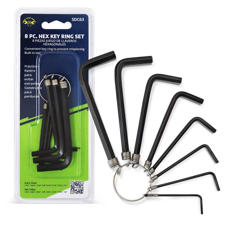 8 piece hex key ring set 