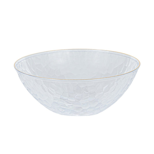 Hammered Bowls 12oz Clear/ Gold Rim (10 Count)
