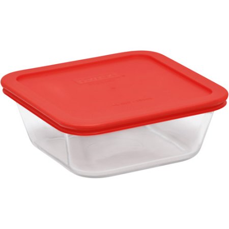 Pyrexx 4 cup square red top
