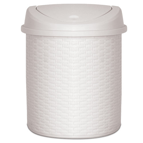 Swing Top Thrash Can White 22q
