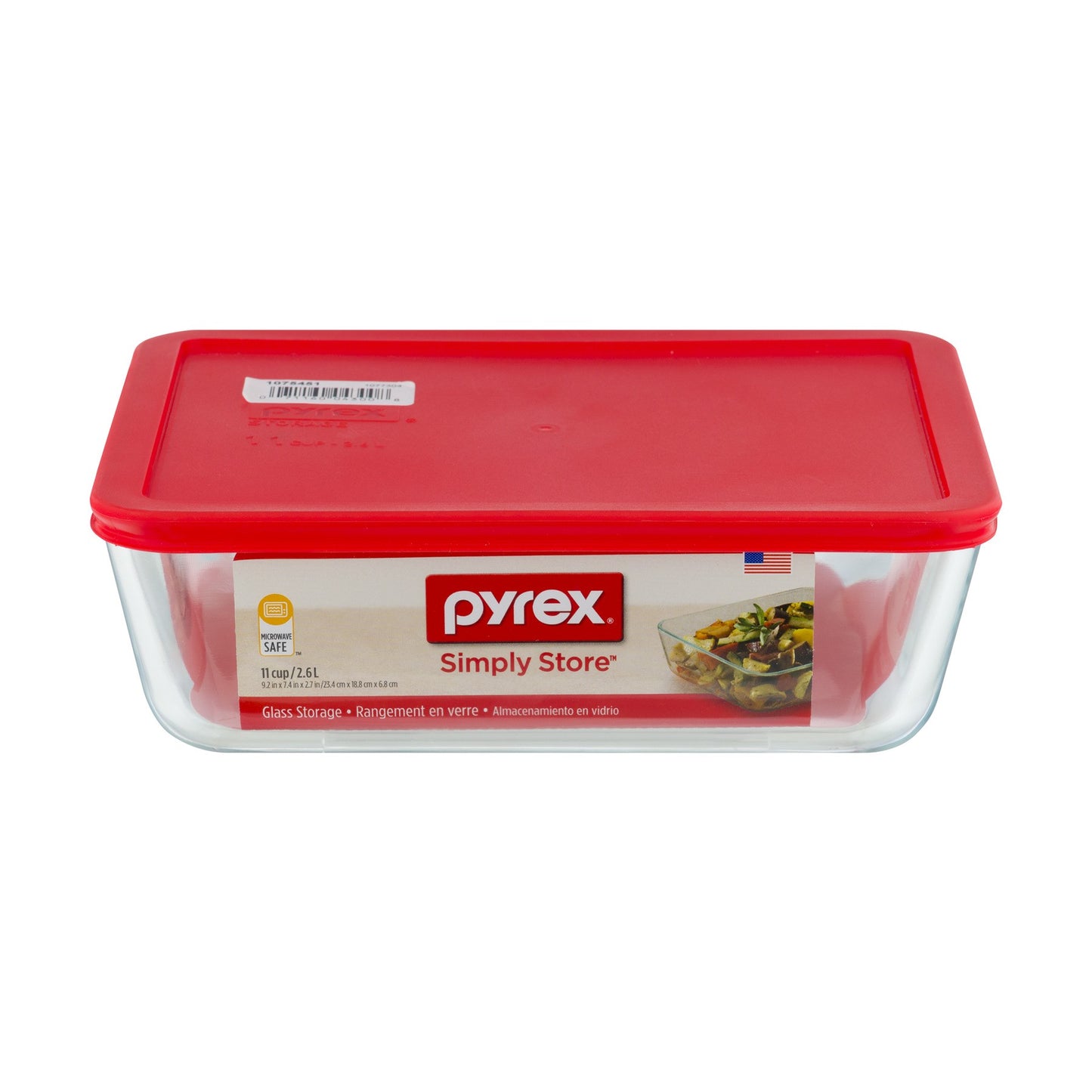 Pyrex Glass Storage 11 Cup Red