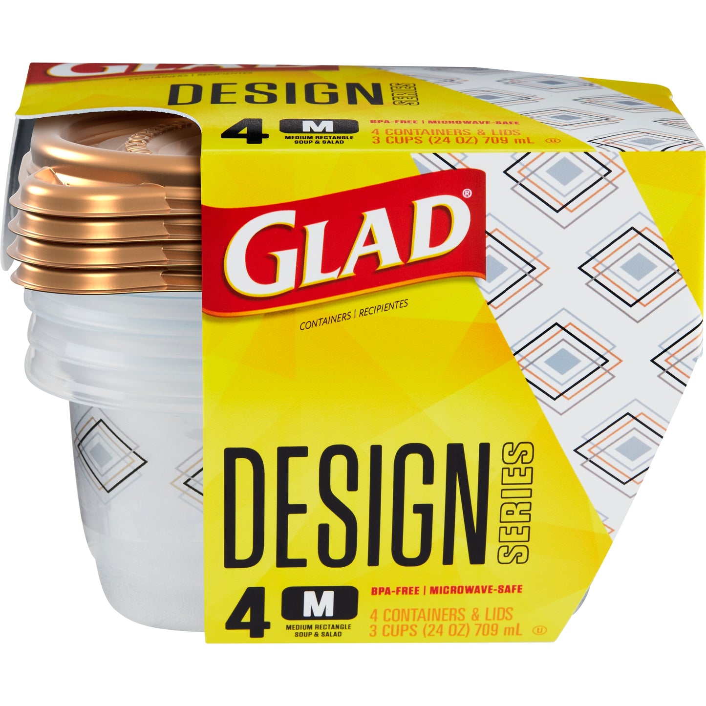 Glad DS 4 Med Rectangle 24oz