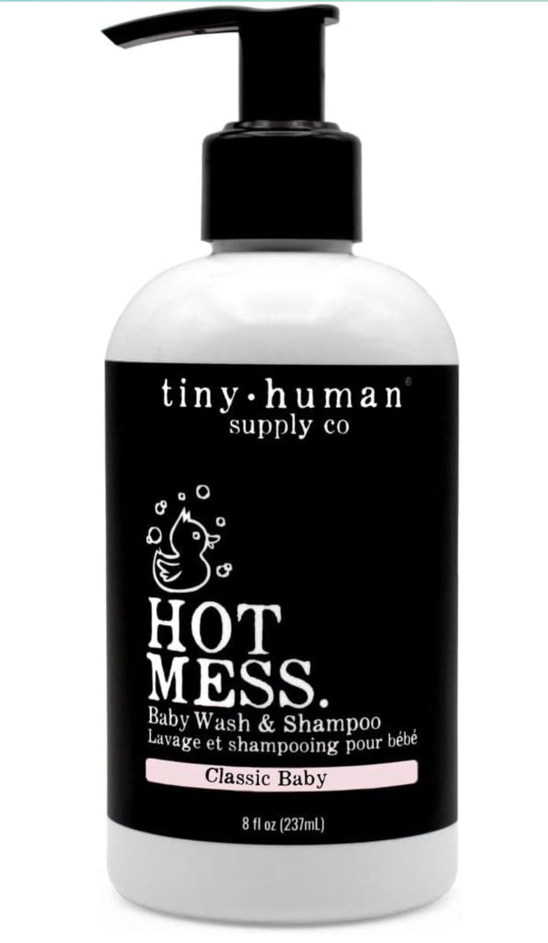 Tiny human hot mess, baby wash and shampoo