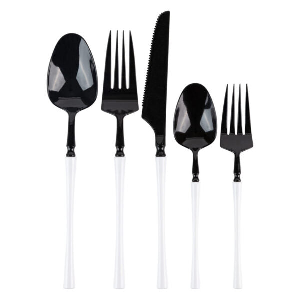Infinity Flatware Black/White Combo (40 Count)