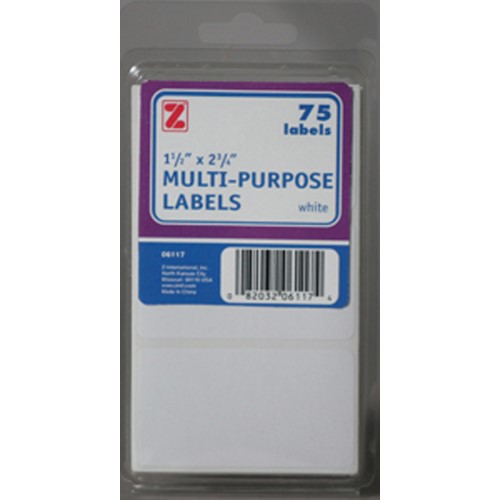 1-1/2"x2-3/4" White Lables 75