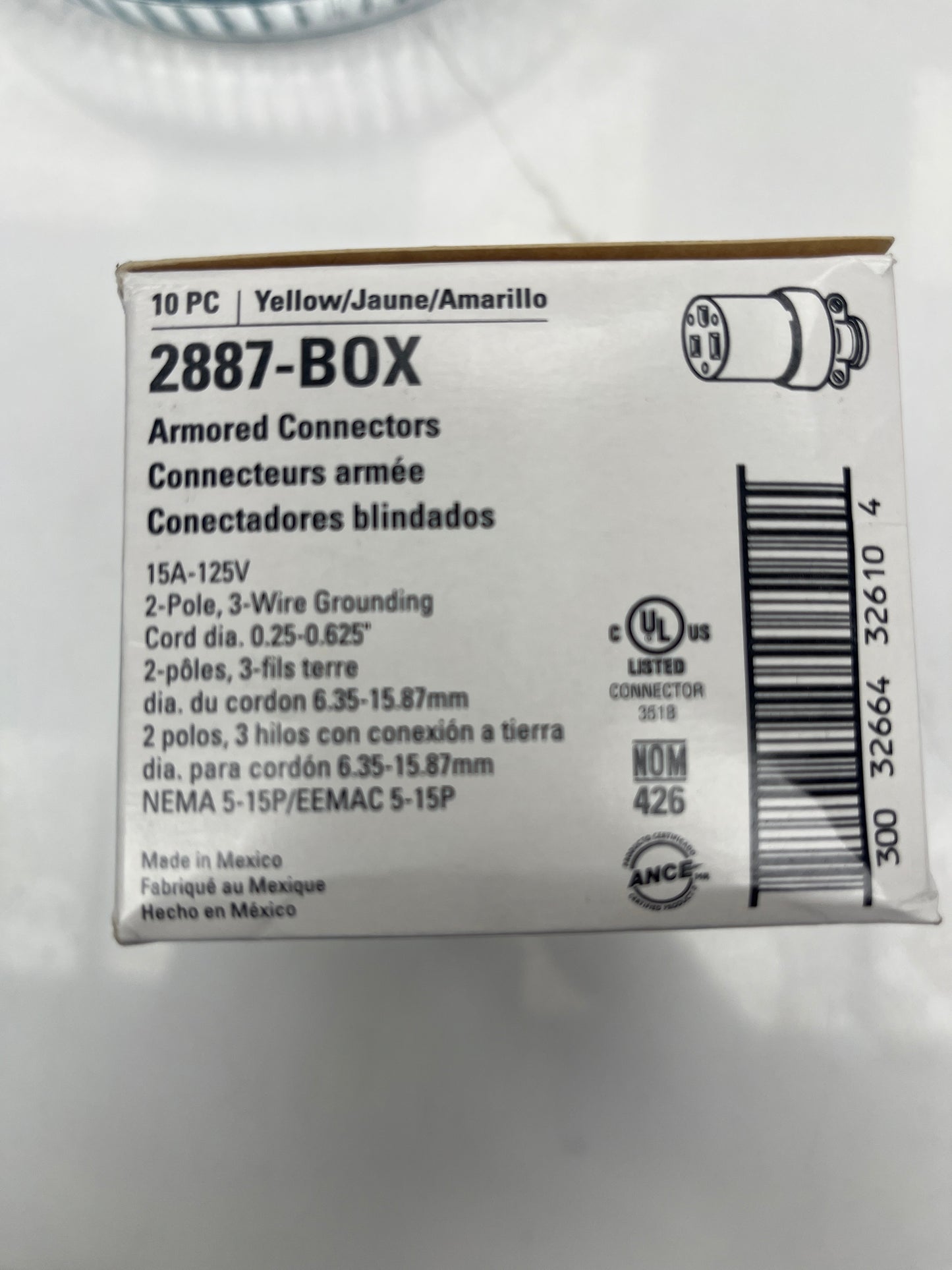 Yellow armored connectors 2887