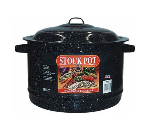 POT, ENAMEL-STOCK-BLACK 19qt