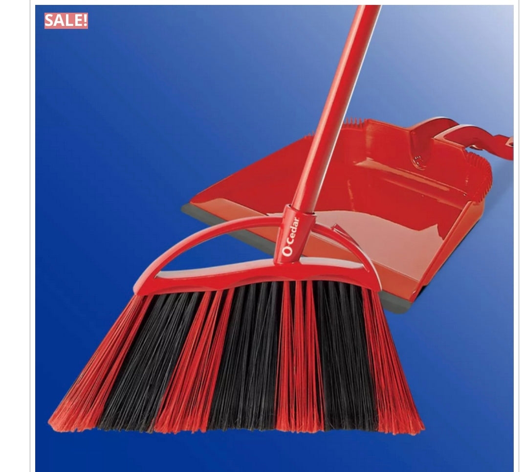 OCEDAR LG. POWER CORNER BROOM W/ STEP ON DUST PAN