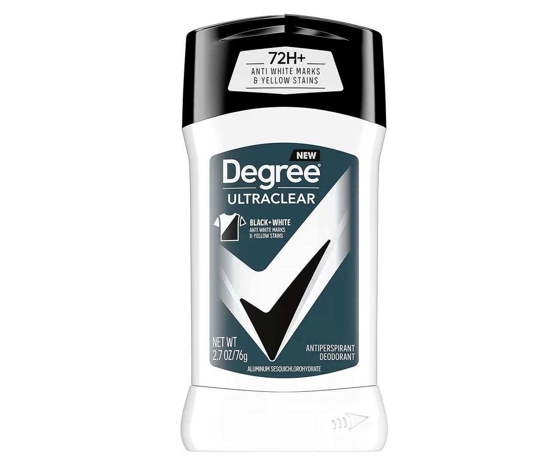 Degree Men UltraClear Antiperspirant Deodorant Black+White 72-Hour Sweat and Odor Protection Antiperspirant For Men With MotionSense Technology 2.7 oz