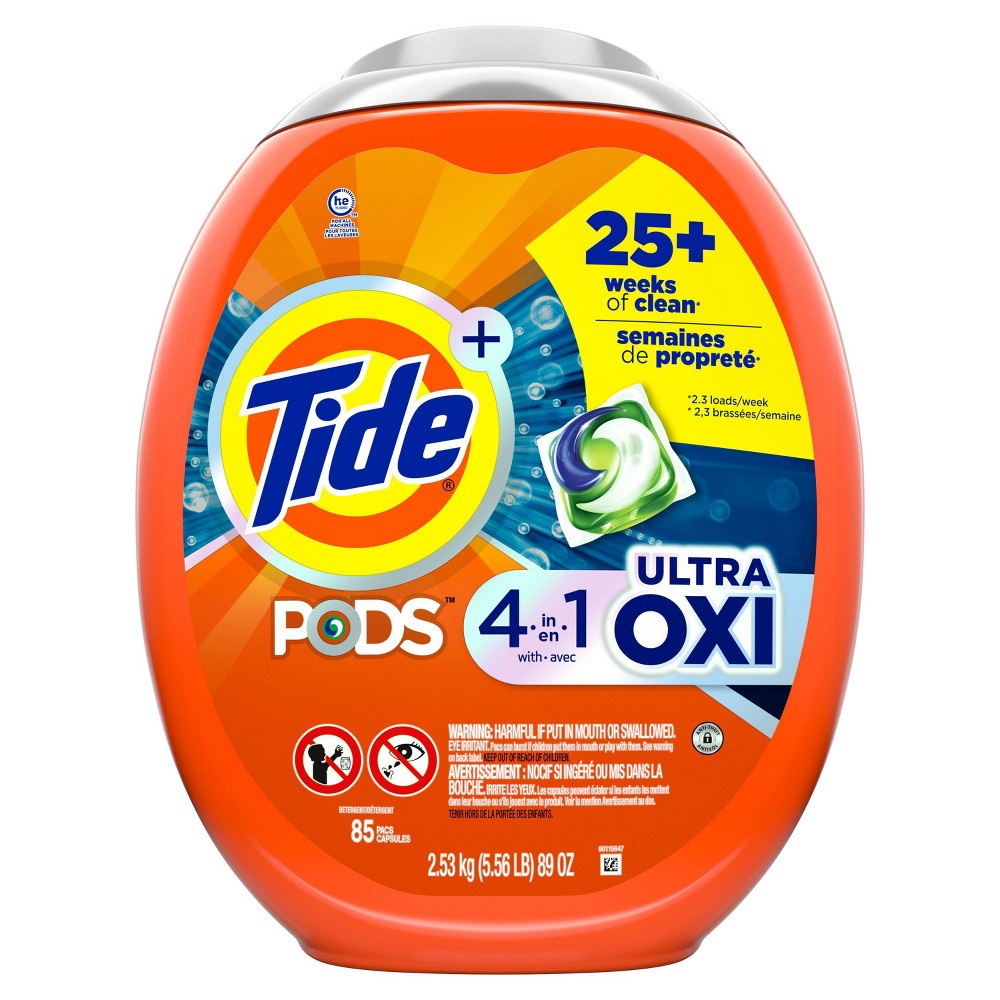 Tide pods four and one OxiClean 85pc