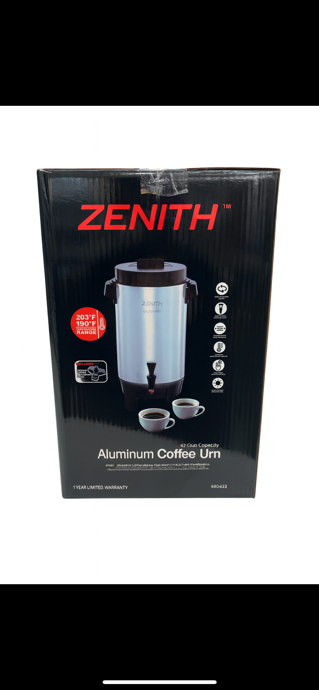 ZENITH aluminum coffee earned 42 cup capacity