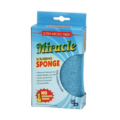 scrubbing sponge blue