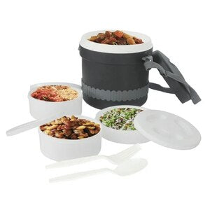 Bene Casa 2.5 Liter 3 Compartment Food Thermo With Adjustable Strap