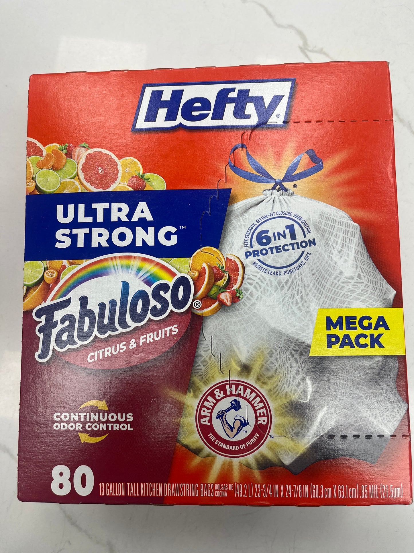 Hefty 13 gallon tall kitchen, drawstring bags